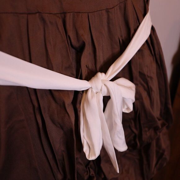 NWT Y2K Prom Graduation Brown/Cream Bubble Hem Strapless Dress Sz 14 - Picture 4 of 5